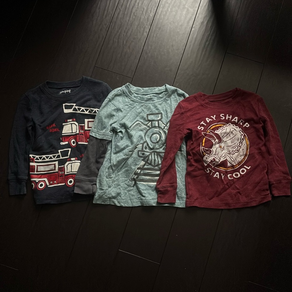 Jumping Beans 3 Thermal long sleeve t-shirts Navy, Red, Gray/Green size 3T